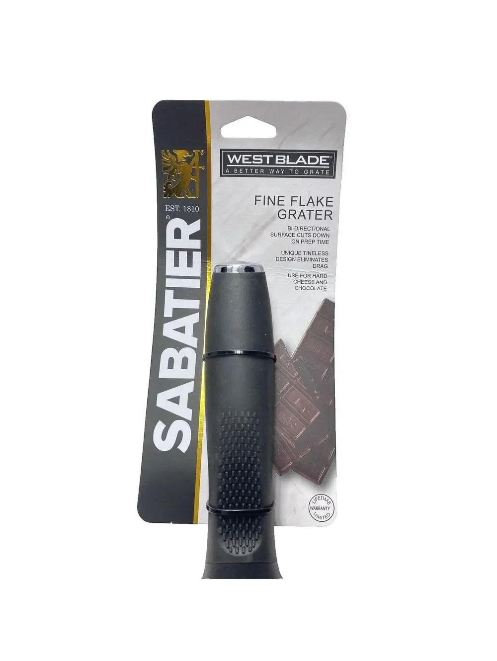 Sabatier Handheld Grater Black Fine Flake Kitchen Tool for Cheese Chocolate New